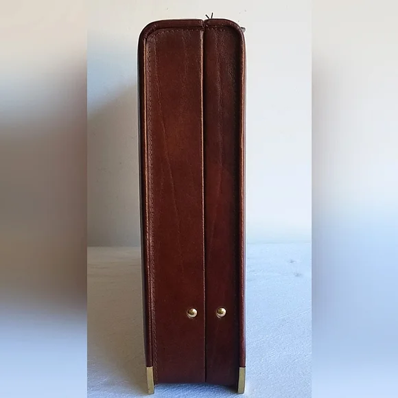 Vintage Genuine Leather Briefcase Attache Document Case - Picture 6 of 16